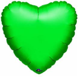 18" Green Metallic Heart Shape Foil Balloon