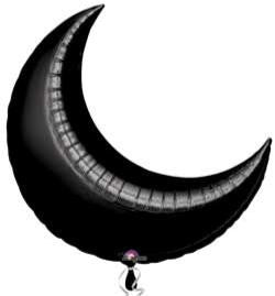 Jumbo Black Crescent Moon Foil Balloon
