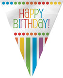 Rainbow Birthday Pennant Flag Banner 12ft