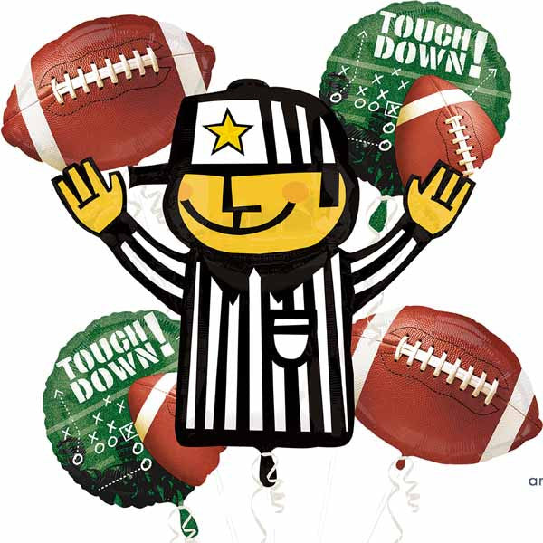 Anagram Touch Down Football Balloon Bouquet 5 PCE Mylar Foil