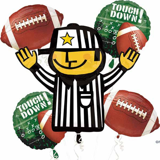 Anagram Touch Down Football Balloon Bouquet 5 PCE Mylar Foil