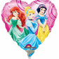 Heart Shaped Disney Princesses Mini Foil Balloon