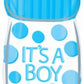 It's  Boy Baby Bottle Balloon Blue Polka Dots