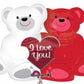 Anagram 35" Jumbo Supershape Love Bears White Red Foil Balloon