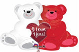 Anagram 35" Jumbo Supershape Love Bears White Red Foil Balloon