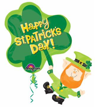 Anagram 29" Supershape Leprechaun Happy St. Patrick's Day Foil Balloon
