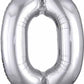 16" Air-Filled No. 0 Shape Foil Balloon Decoration Silver