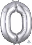 16" Air-Filled No. 0 Shape Foil Balloon Decoration Silver