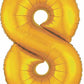 34" Gold Number 8 Supershape Decorative Foil Balloon
