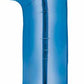 34" Blue Number 1 Supershape Decorative Foil Balloon