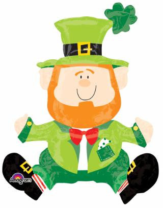 Anagram 22" Sitting Leprechaun St. Patrick's Day Air-Filled Decorative Foil Balloon