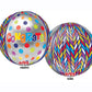 16" Orbz Congrats Polka Dots Colorful Round Balloon