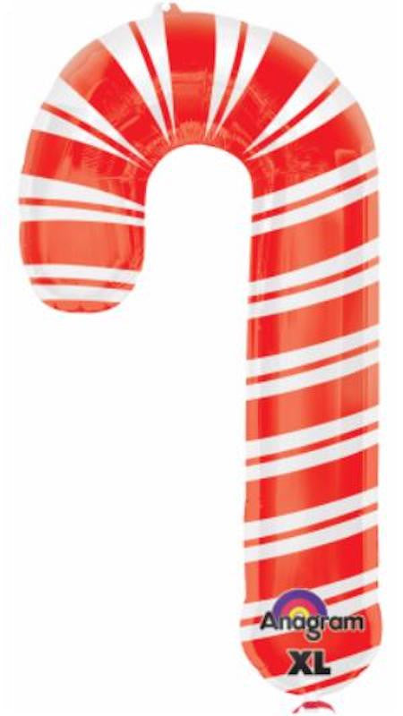 Anagram 37" Holiday Christmas Candy Cane Supershape Foil Balloon