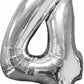 Number 4 Balloon in Silver