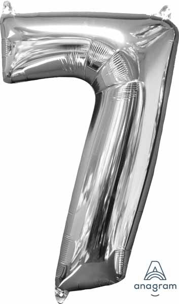 Number 7 Balloon in Silver