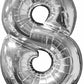 Number 8 Balloon in Silver