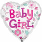 Baby Girl Heart Shaped Foil Balloon
