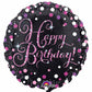 Anagram 18" Pink Sparkling Happy Birthday Holographic Foil Balloon Party Decor