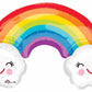 Smiling Clouds & Rainbow Foil Balloon