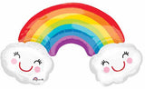 Smiling Clouds & Rainbow Foil Balloon