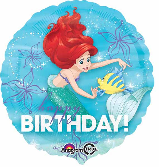 Happy Birthday Ariel Foil Balloon