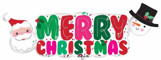 41" Merry Christmas Supershape Foil Balloon