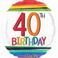 happy 40th Birthday Balloon Rainbow