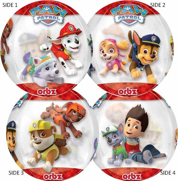 4 sided Paw Patrol Orbz Party Balloon