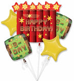 Anagram TNT Party Gaming Happy Birthday Balloon Bouquet Arrangement 5 Foil Balloons