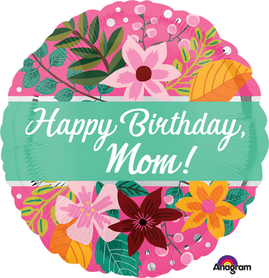 Happy Birthday Mom Balloon Flower Bouquet