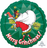 Anagram 18" Dr. Seuss Merry Grinchmas Round Foil Balloon
