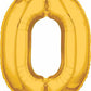 Number 0 Balloon in Gold