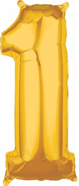 Number 1 Balloon in Gold
