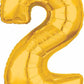 Number 2 Balloon in Gold
