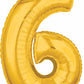 Number 6 Balloon in Gold
