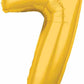 Number 7 Balloon in Gold