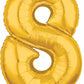 Number 8 Balloon in Gold
