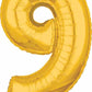 Number 9 Balloon in Gold