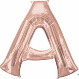 Rose Gold Letter A Air Filled Foil Balloon