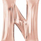 Rose Gold Letter N Air Filled Foil Balloon