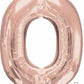 16" Air-Filled Letter O Shape Foil Balloon Rose Gold