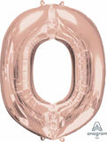 16" Air-Filled Letter O Shape Foil Balloon Rose Gold