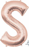 Rose Gold Letter S Air Filled Foil Balloon