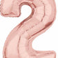 Number 2 Balloon in Rose Gold