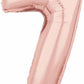 Number 7 Balloon in Rose Gold