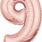 Number 9 Balloon in Rose Gold