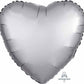 18" Platinum Heart Satin Luxe Balloon