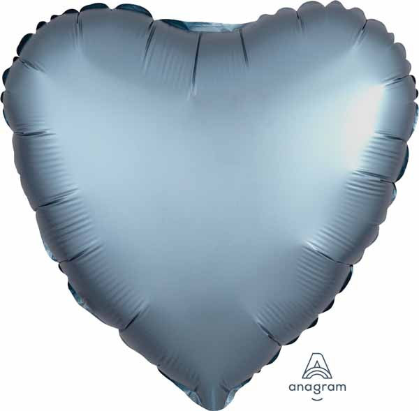 Steel Blue Heart Shape Foil Balloon 18"
