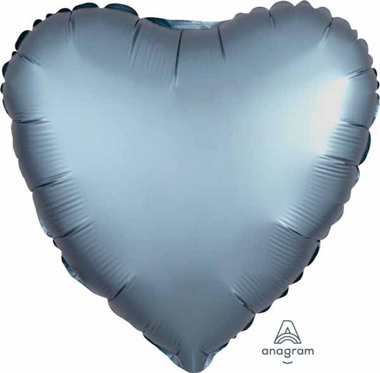 Steel Blue Heart Shape Foil Balloon 18"