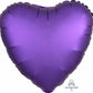 18" Heart Shape Satin Luxe Royale Purple Foil Balloon